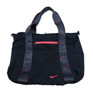Nike Legend Track Tote Bag With Snap Button Black Red BA4509